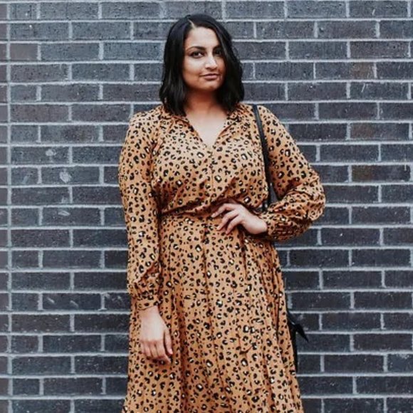 NWT & Other Stories Belted, Pleated Leopard Print Dress - Picture 2 of 9